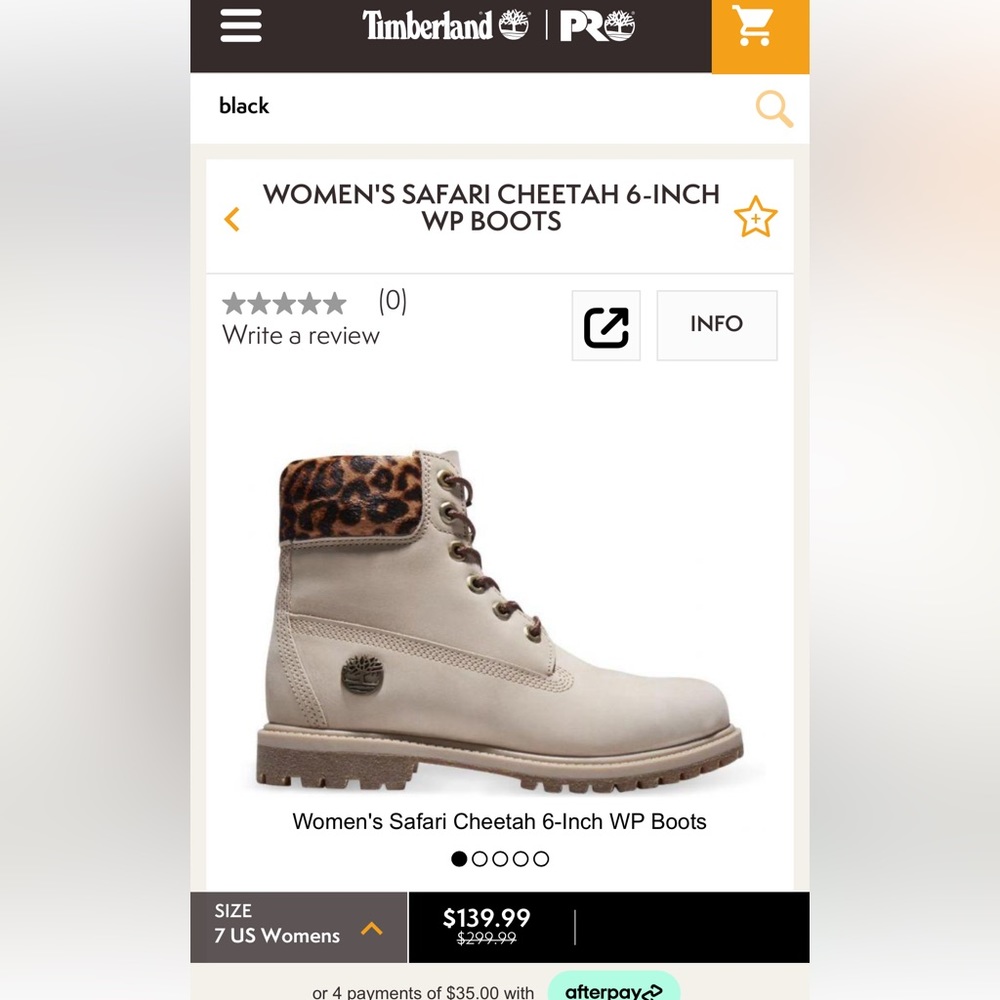 Safari Womens Timberland boots! Size 7.5 only worn once.